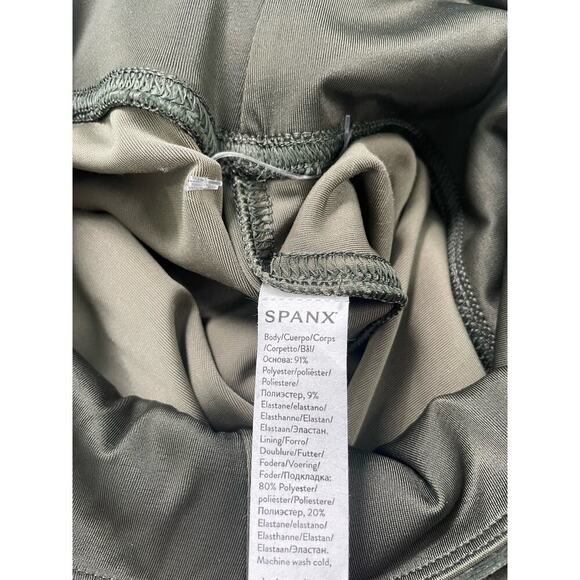 Spanx Women's Velvet Leggings Dark Palm Green Size Small Shaping Tummy Control - Picture 6 of 8